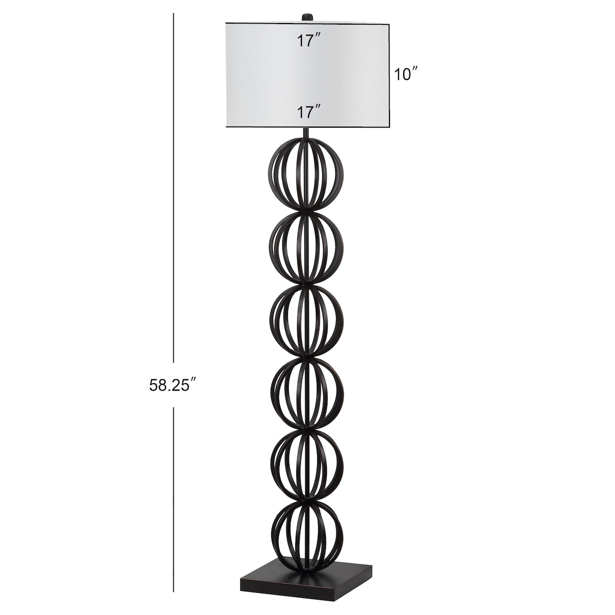 SAFAVIEH Lighting Christel 59-inch Sphere Black Floor Lamp - 17"x17"x58.25" - 17Wx17Dx58H