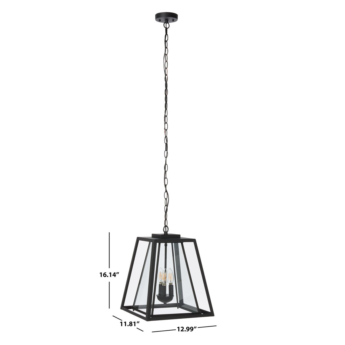 SAFAVIEH Lighting Chryssoula 13" Outdoor Pendant - 13" x 12" x 16" - withD/H - 13Wx12Dx16H