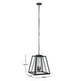 SAFAVIEH Lighting Chryssoula 13" Outdoor Pendant - 13" x 12" x 16" - withD/H - 13Wx12Dx16H