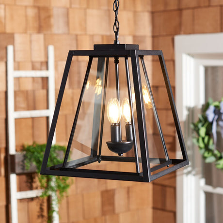 SAFAVIEH Lighting Chryssoula 13" Outdoor Pendant - 13" x 12" x 16" - withD/H - 13Wx12Dx16H