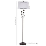 SAFAVIEH Lighting Clementina 61.5-inch Iron Floor Lamp - 16" x 16" x 61.5" - Black - 16Wx16Dx62H