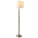 SAFAVIEH Lighting Clydie 60" Floor Lamp - 15" x 15" x 60" - Nickel/Ivory - 15Wx15Dx60H