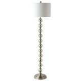 SAFAVIEH Lighting Clydie 60" Floor Lamp - 15" x 15" x 60" - Nickel/Ivory - 15Wx15Dx60H