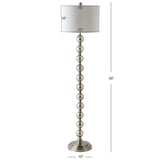 SAFAVIEH Lighting Clydie 60" Floor Lamp - 15" x 15" x 60" - Nickel/Ivory - 15Wx15Dx60H