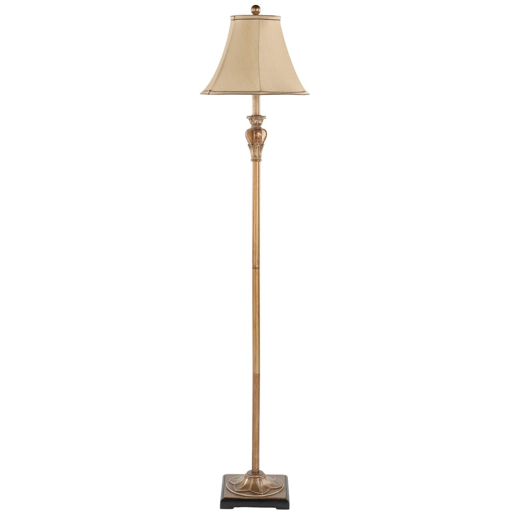 SAFAVIEH Lighting Concepcio 61-inch Gold Silk Floor Lamp - 13"x13"x61" - 13Wx13Dx61H