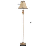 SAFAVIEH Lighting Concepcio 61-inch Gold Silk Floor Lamp - 13"x13"x61" - 13Wx13Dx61H