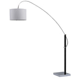 SAFAVIEH Lighting Consuela 84-inch Arc Floor Lamp - 66"x18"x84-111" - Chrome/Black - 66Wx18Dx111H