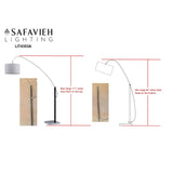 SAFAVIEH Lighting Consuela 84-inch Arc Floor Lamp - 66"x18"x84-111" - Chrome/Black - 66Wx18Dx111H