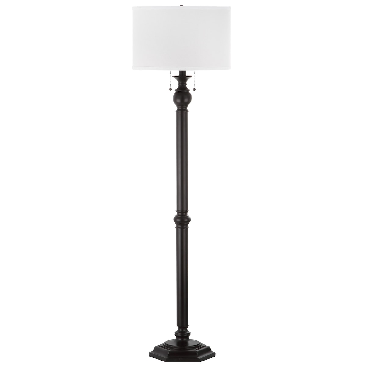 SAFAVIEH Lighting Cristal Oil-Rubbed Bronze 2-Light 59-inch Floor Lamp - 16"x16"x58.75" - Black - 16Wx16Dx59H