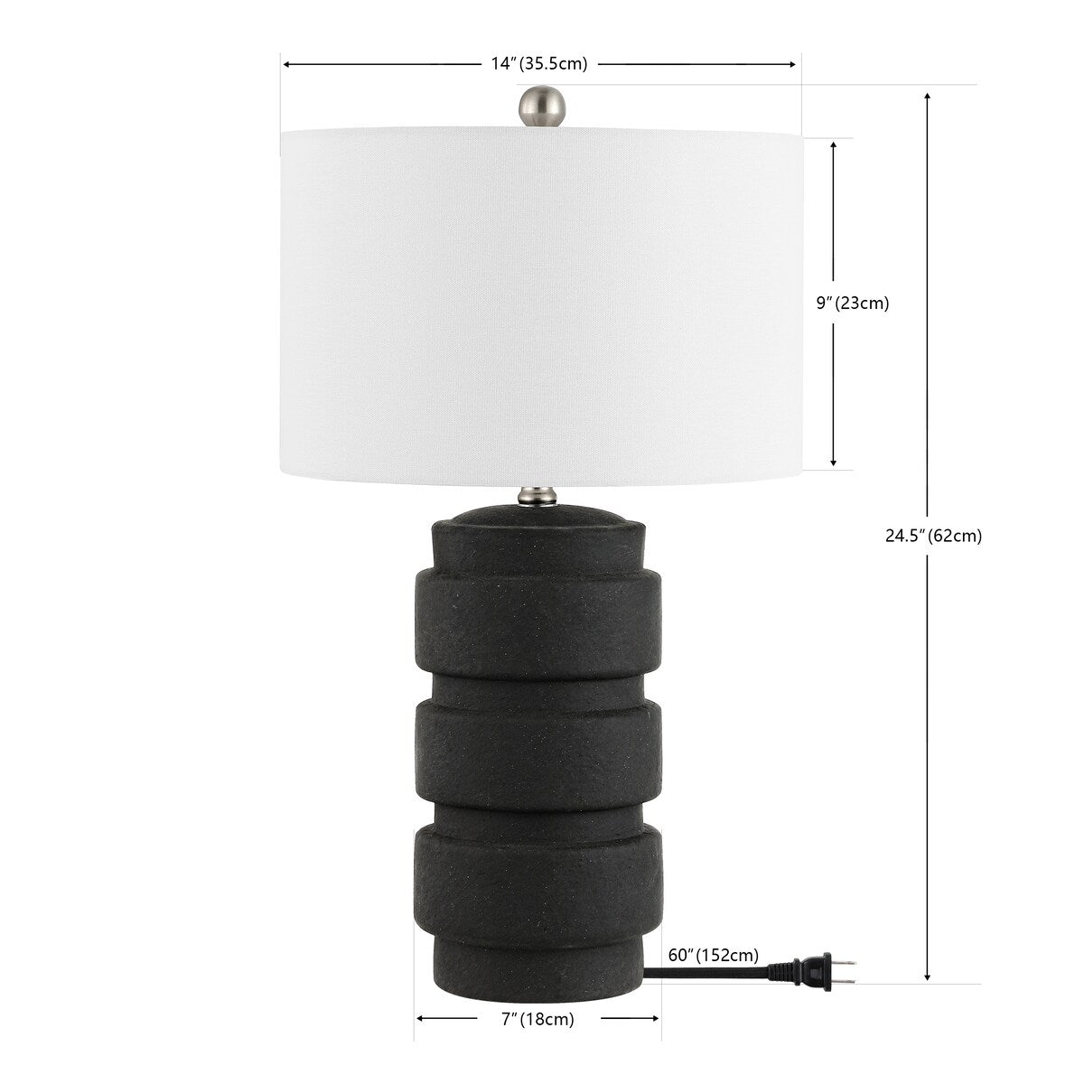 SAFAVIEH Lighting Cunegonda Modern 25-inch Table Lamp - 14 In. W x 14 In. D x 25 In. H - 14Wx14Dx25H