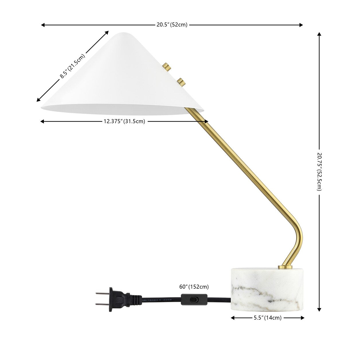 SAFAVIEH Lighting Dalma 21" Modern & Contemporary Table Lamp - 21" W x 12" D x 21" H - 21Wx12Dx21H