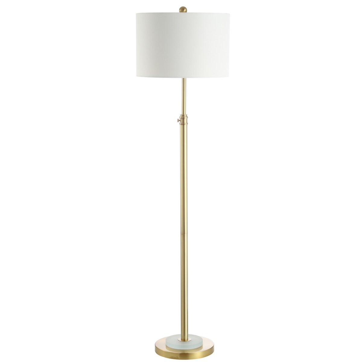 SAFAVIEH Lighting Darby 50-64-inch Adjustable Led Floor Lamp - Brass Gold/Frost White - 15Wx15Dx65H