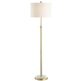 SAFAVIEH Lighting Darby 50-64-inch Adjustable Led Floor Lamp - Brass Gold/Frost White - 15Wx15Dx65H