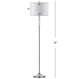 SAFAVIEH Lighting Davina 60-inch Crystal Floor Lamp - 14"x14"x60" - Clear/Chrome - 14Wx14Dx60H