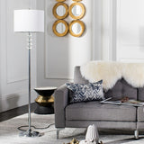 SAFAVIEH Lighting Davina 60-inch Crystal Floor Lamp - 14"x14"x60" - Clear/Chrome - 14Wx14Dx60H