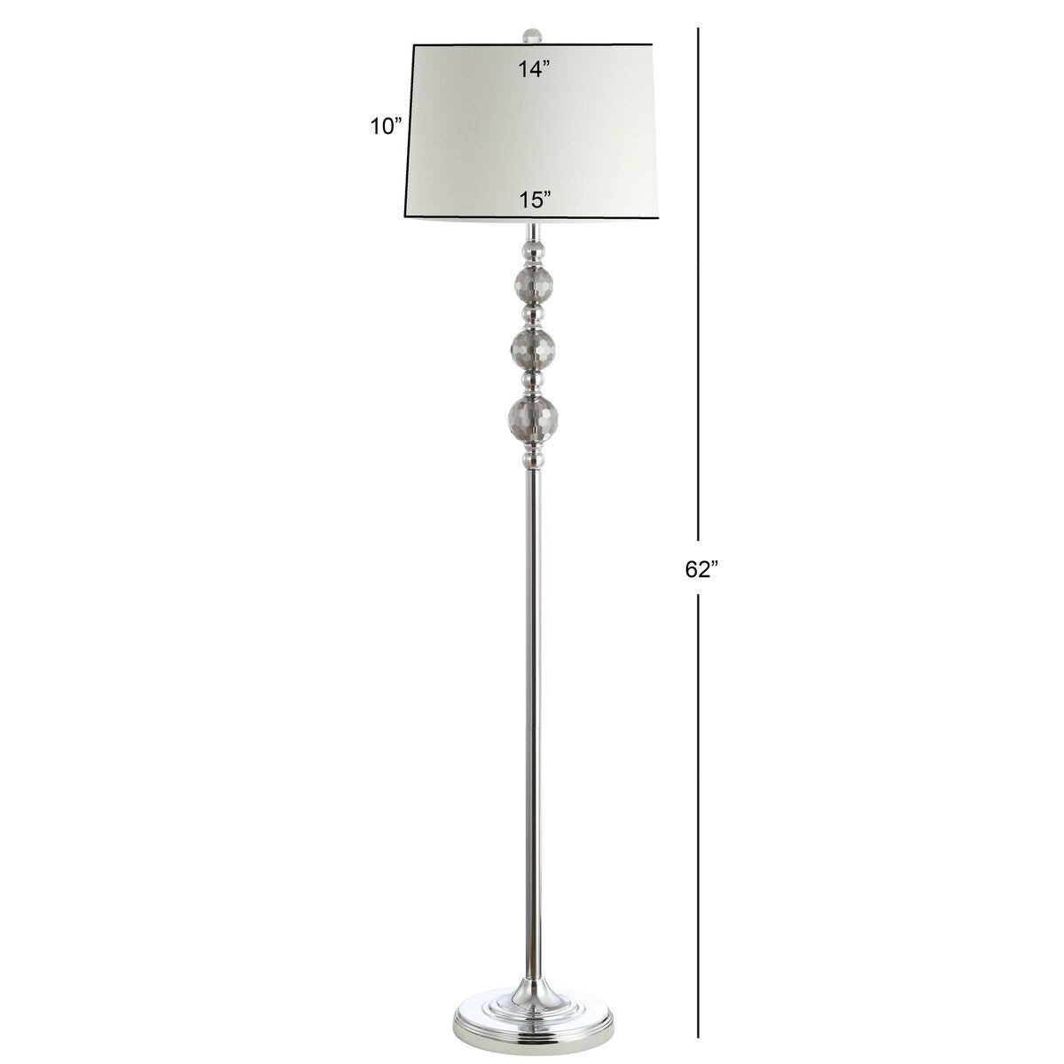 SAFAVIEH Lighting Deloris 62-inch Grey / Chrome Led Floor Lamp - 15" x 15" x 62" - 15Wx15Dx62H