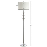 SAFAVIEH Lighting Deloris 62-inch Grey / Chrome Led Floor Lamp - 15" x 15" x 62" - 15Wx15Dx62H