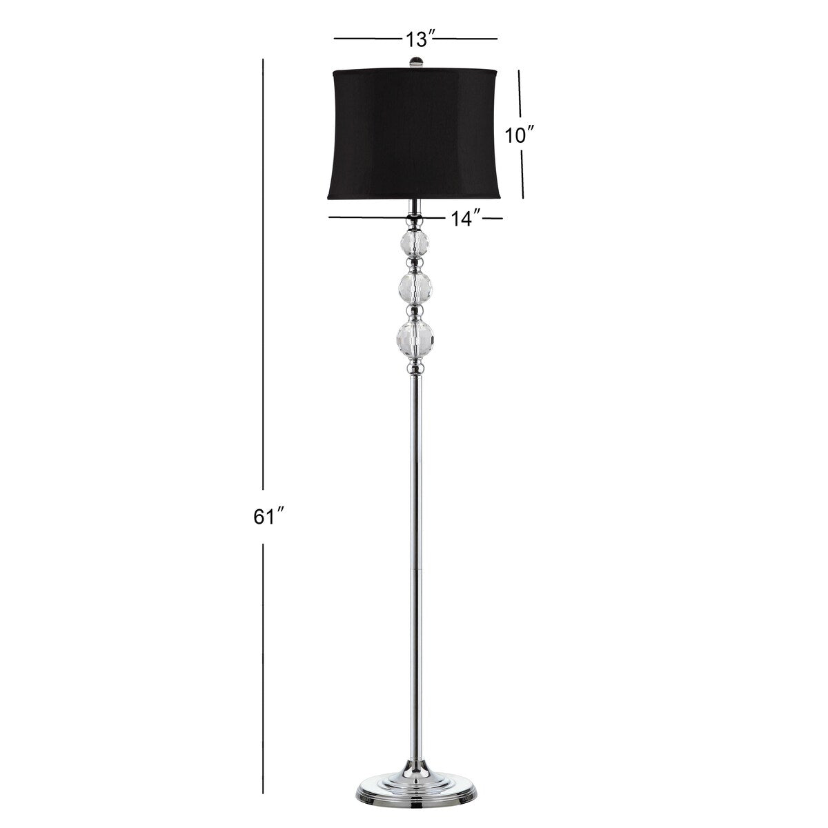 SAFAVIEH Lighting Deryn 60-inch Crystal Floor Lamp - 14"x14"x61" - 14Wx14Dx61H