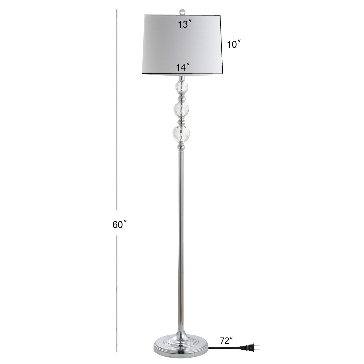 SAFAVIEH Lighting Deryn 60-inch Crystal Floor Lamp - 14"x14"x61" - 14Wx14Dx61H