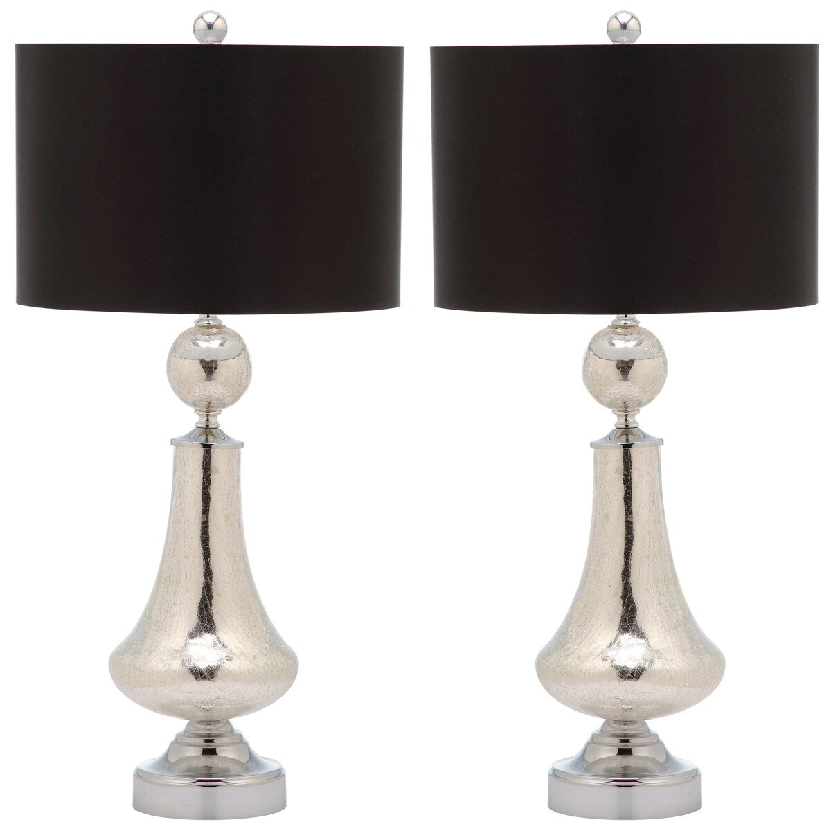 SAFAVIEH Lighting Dinie 26-inch Crackled Glass Table Lamp (Set of 2) - 12"x12"x25.5" - 12Wx12Dx26H