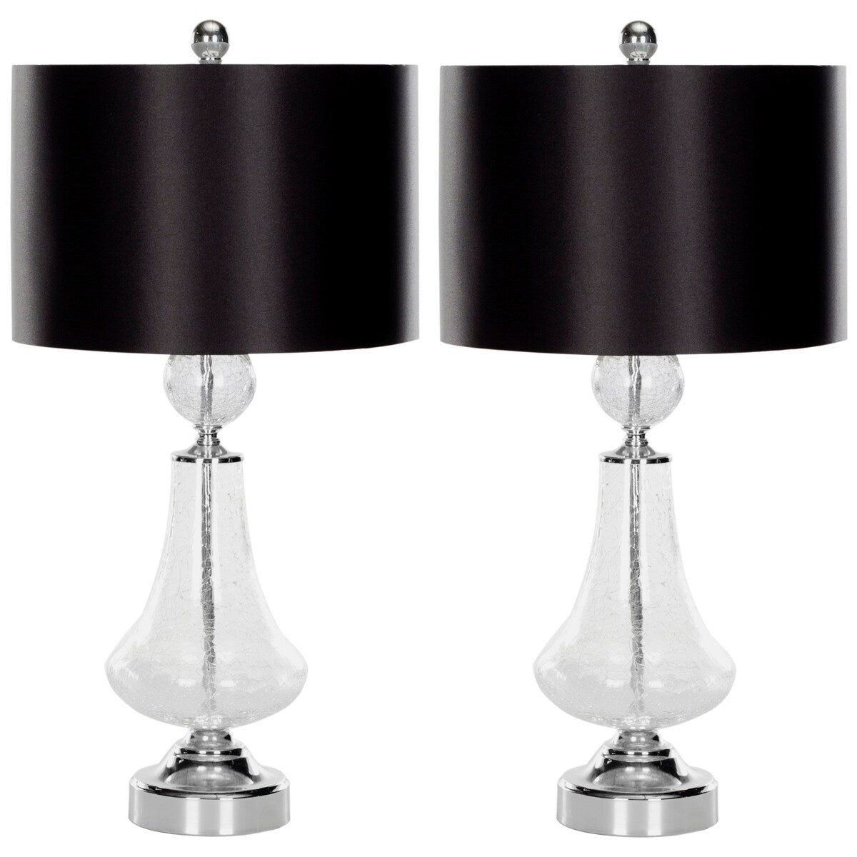 SAFAVIEH Lighting Dinie 26-inch Crackled Glass Table Lamp (Set of 2) - 12"x12"x25.5" - 12Wx12Dx26H