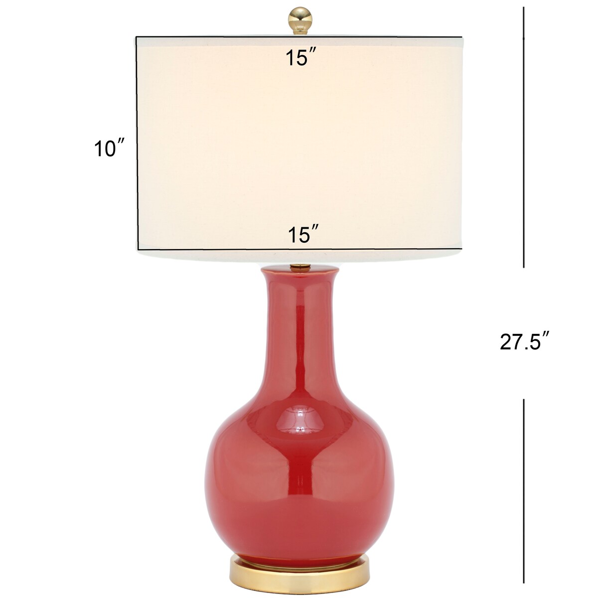 SAFAVIEH Lighting Dionne 28-inch Orange Table Lamp - 15" W x 15" D x 27.5" H - 15Wx15Dx28H