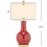 SAFAVIEH Lighting Dionne 28-inch Orange Table Lamp - 15" W x 15" D x 27.5" H - 15Wx15Dx28H