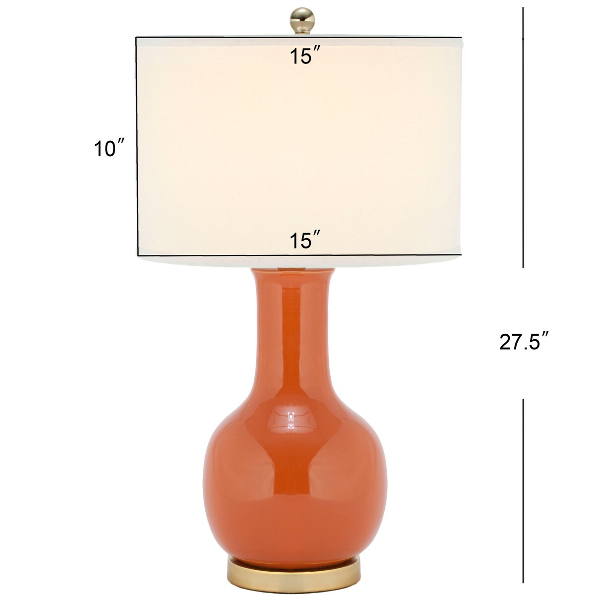 SAFAVIEH Lighting Dionne 28-inch Orange Table Lamp - 15" W x 15" D x 27.5" H - 15Wx15Dx28H