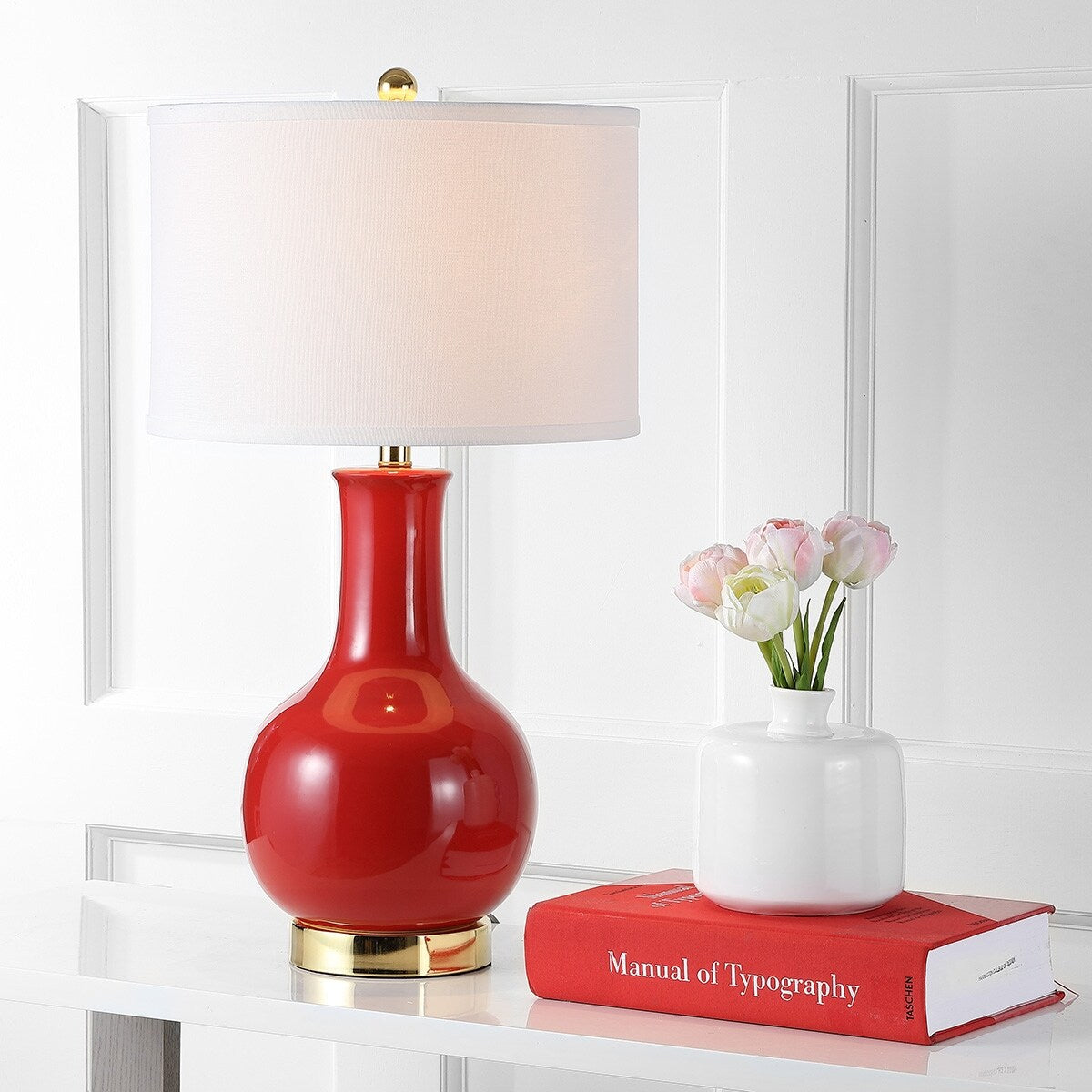 SAFAVIEH Lighting Dionne 28-inch Orange Table Lamp - 15" W x 15" D x 27.5" H - 15Wx15Dx28H