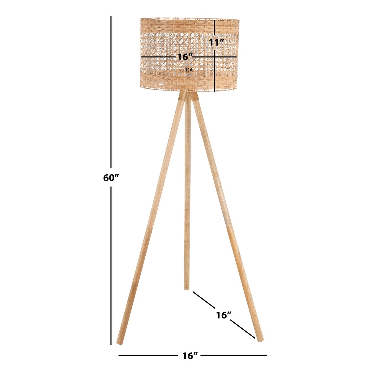 SAFAVIEH Lighting Diyana 63-inch Floor Lamp - 18" W x 18" D x 63" H - Natural - 18Wx18Dx62H