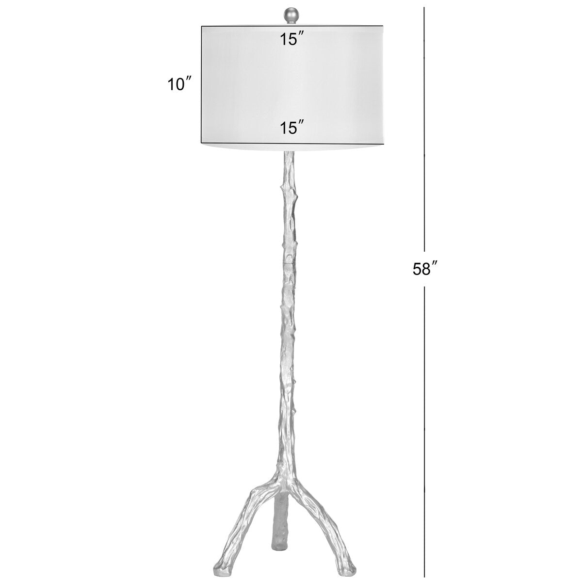 SAFAVIEH Lighting Donjeta 57-inch Silver Branch Floor Lamp - 15"x15"x58" - 15Wx15Dx58H