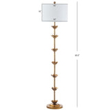 SAFAVIEH Lighting Doretha 64-inch Gold Leaf Led Floor Lamp - 15" x 15" x 63.5" - Antique Gold - 15Wx15Dx64H