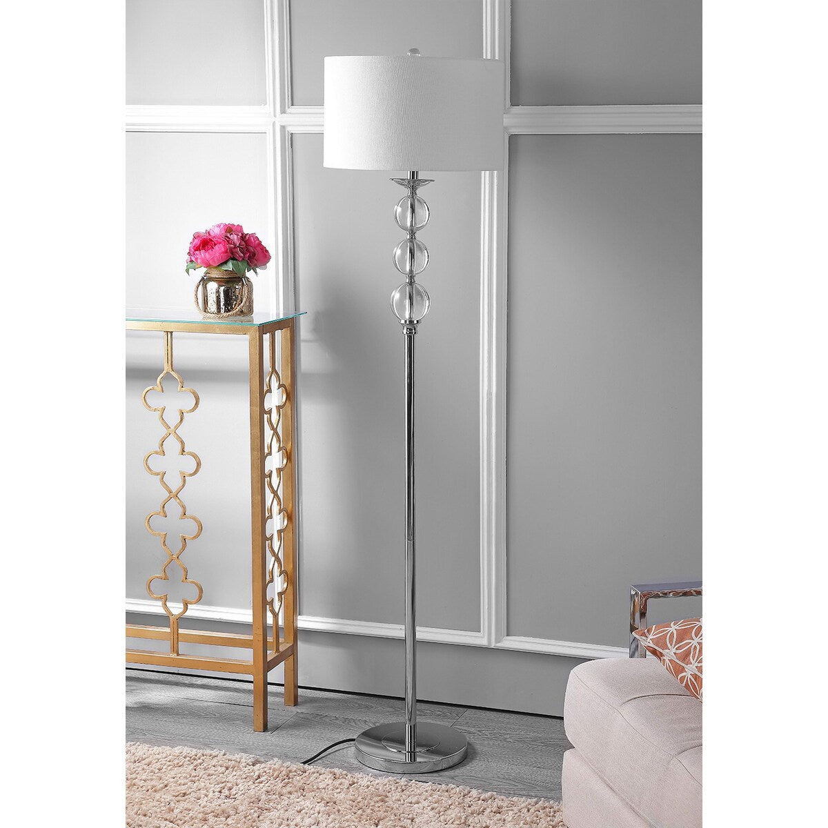 SAFAVIEH Lighting Dylbere 62-inch Glass Globe Floor Lamp - 15"x15"x61" - Clear - 15Wx15Dx61H