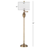 SAFAVIEH Lighting Ebony 60-inch Gold Floor Lamp - 15"x15"x60" - 15Wx15Dx60H