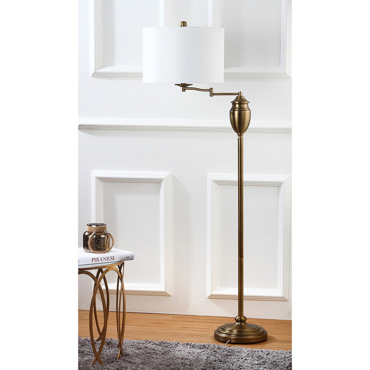 SAFAVIEH Lighting Ebony 60-inch Gold Floor Lamp - 15"x15"x60" - 15Wx15Dx60H