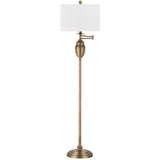 SAFAVIEH Lighting Ebony 60-inch Gold Floor Lamp - 15"x15"x60" - 15Wx15Dx60H