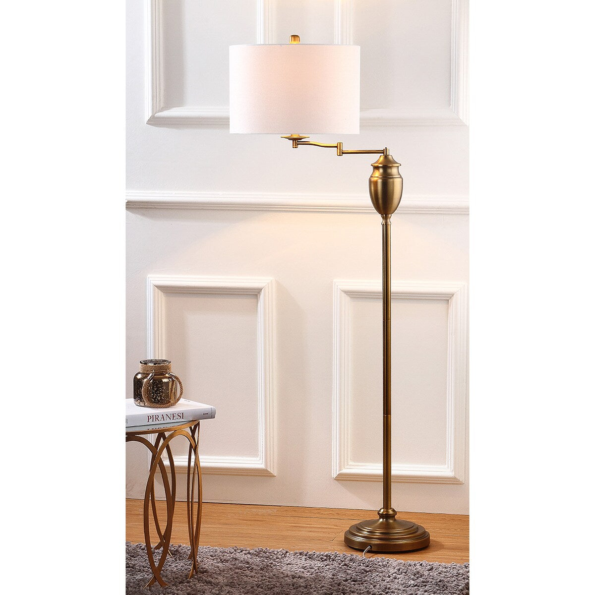 SAFAVIEH Lighting Ebony 60-inch Gold Floor Lamp - 15"x15"x60" - 15Wx15Dx60H