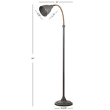 SAFAVIEH Lighting Elease 60-inch Grey Floor Lamp - 21" x 10.375" x 60" - Dark Grey - 21Wx10Dx60H