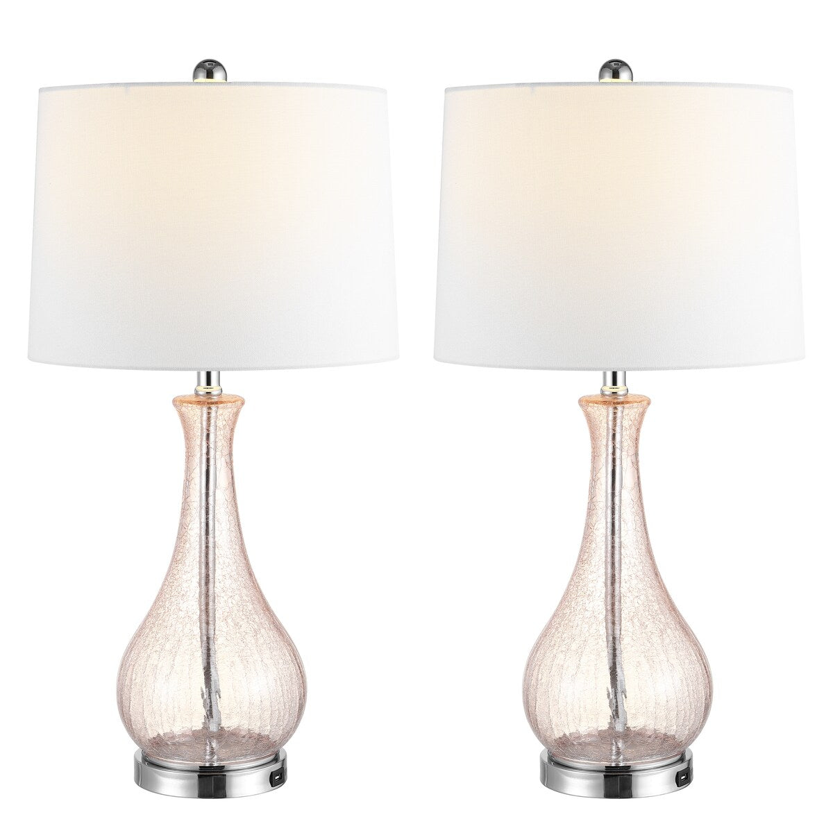 SAFAVIEH Lighting Elsgard 28-inch Crackle Glass LED Table Lamp - 14" W x 14" D x 28" H - 14Wx14Dx28H