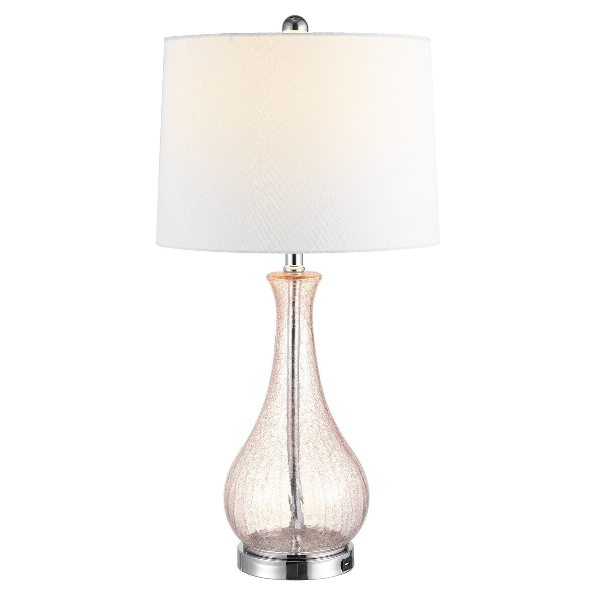 SAFAVIEH Lighting Elsgard 28-inch Crackle Glass LED Table Lamp - 14" W x 14" D x 28" H - 14Wx14Dx28H