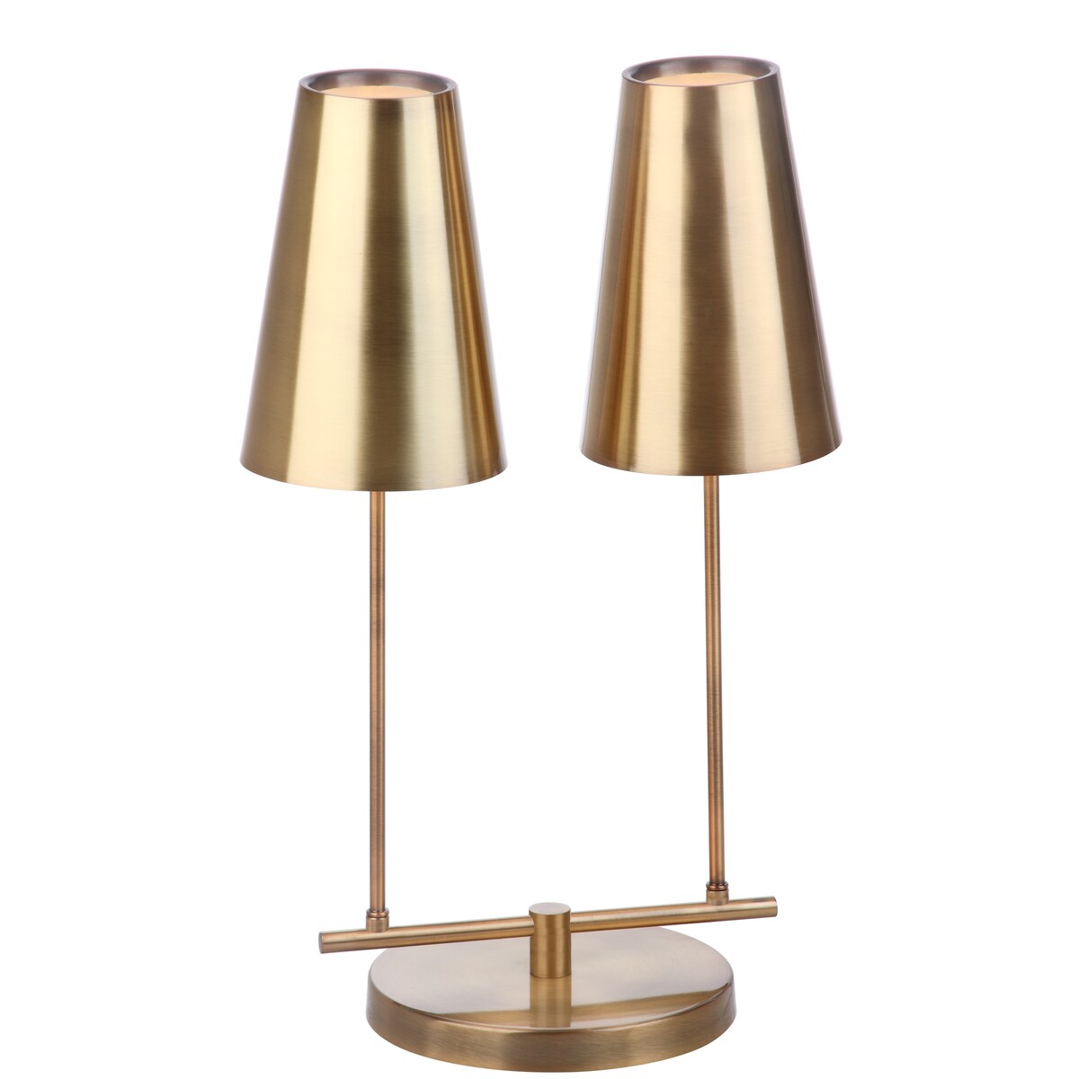 SAFAVIEH Lighting Emiko 23-inch Brass Gold LED Table Lamp - 14"x8.75"x22.5" - 14Wx9Dx23H