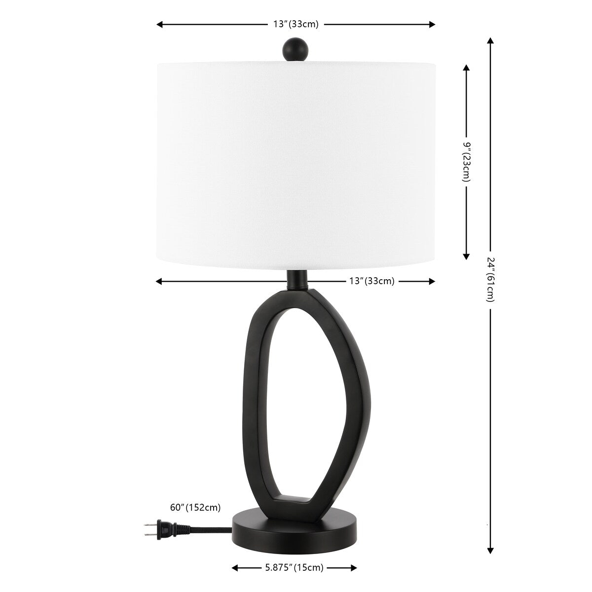 SAFAVIEH Lighting Enia 24 Inch Table Lamp - 13" x 13" x 24" - 13Wx13Dx24H