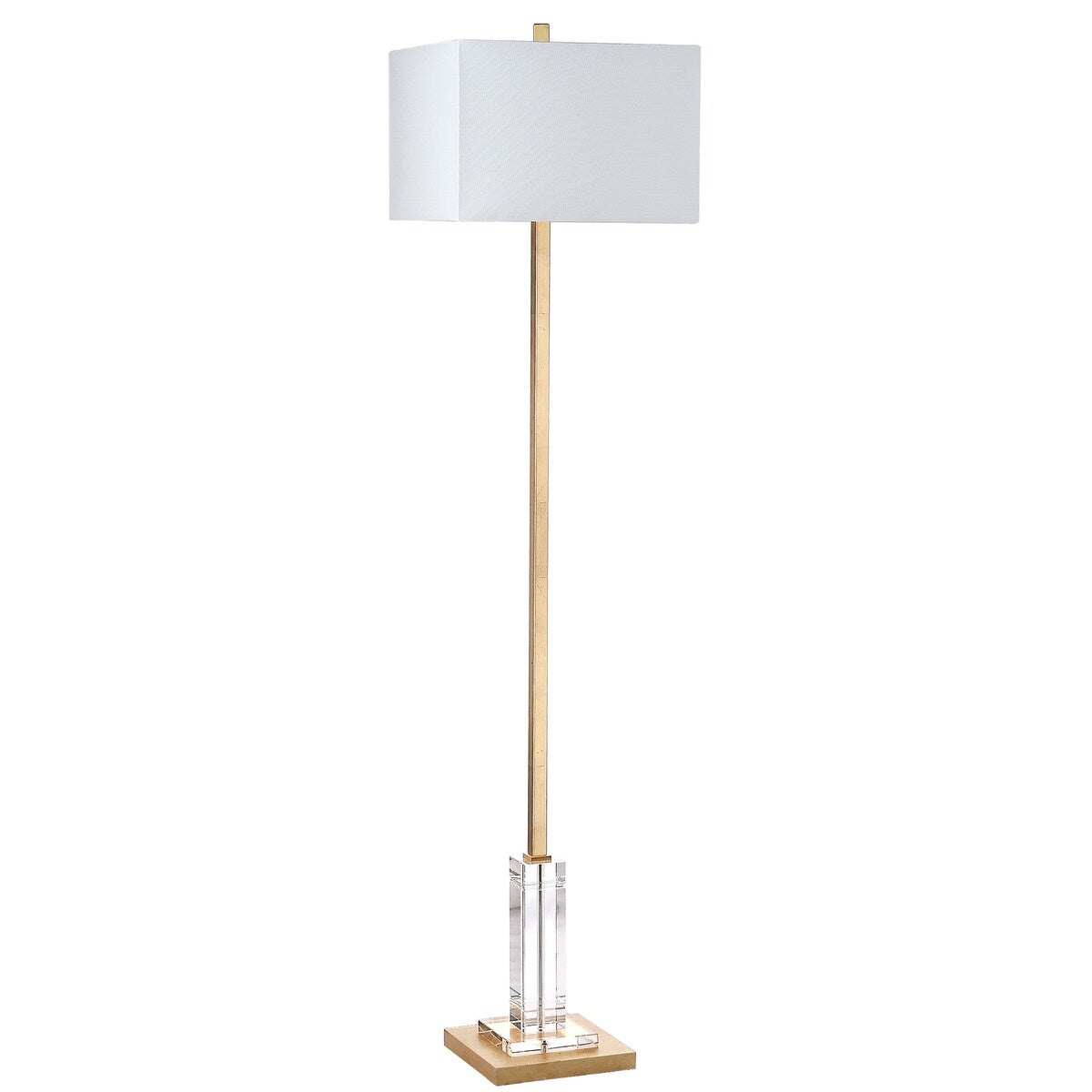 SAFAVIEH Lighting Ennie 68-inch Antique Gold Metal Crystal Floor Lamp - 16"x16"x68" - Gold/Clear - 16Wx16Dx68H