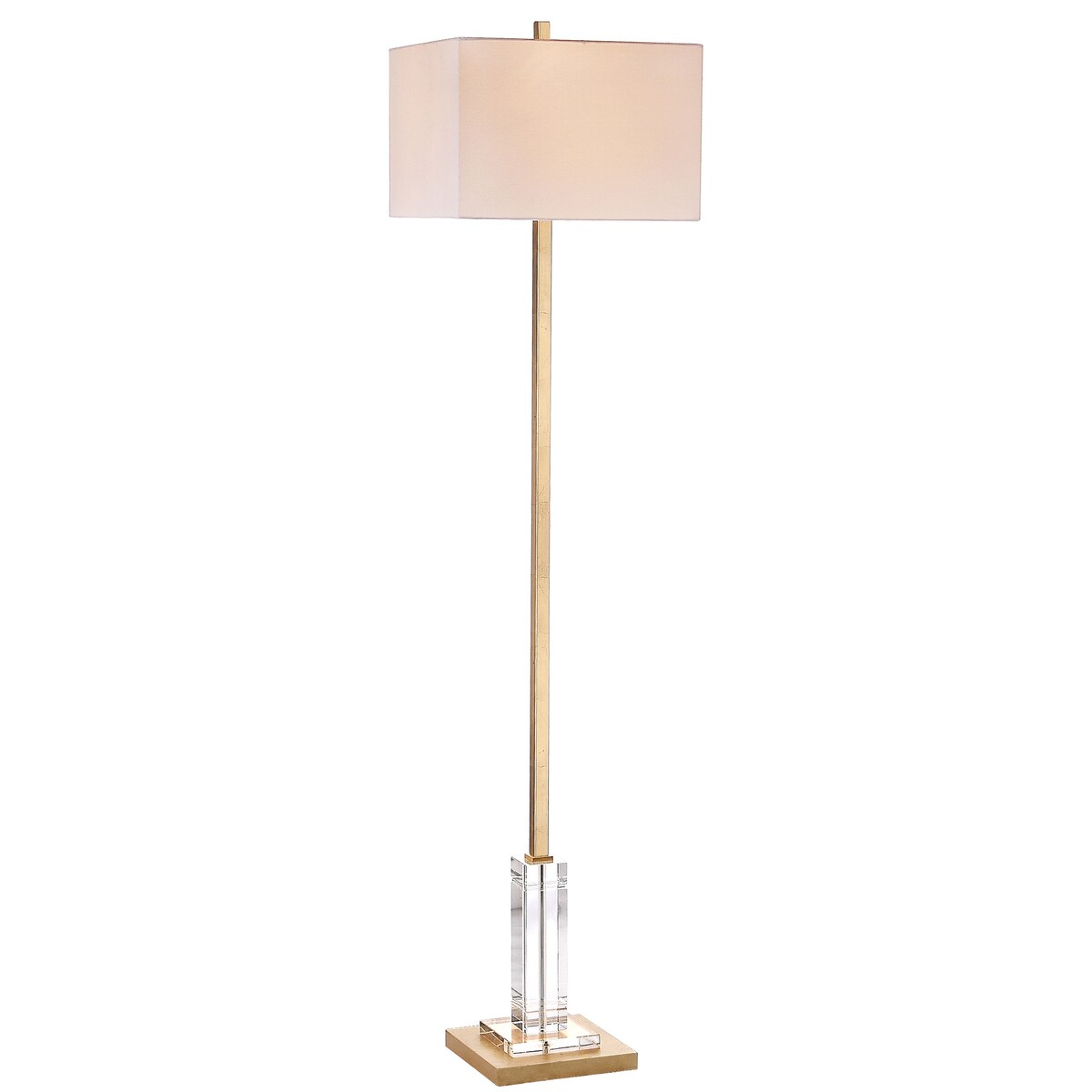 SAFAVIEH Lighting Ennie 68-inch Antique Gold Metal Crystal Floor Lamp - 16"x16"x68" - Gold/Clear - 16Wx16Dx68H