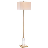 SAFAVIEH Lighting Ennie 68-inch Antique Gold Metal Crystal Floor Lamp - 16"x16"x68" - Gold/Clear - 16Wx16Dx68H