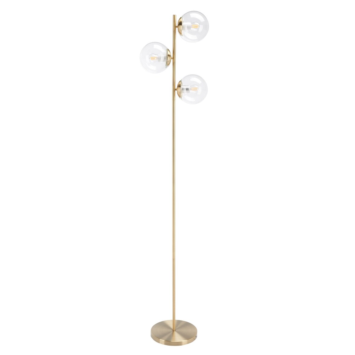 SAFAVIEH Lighting Entela Modern 65-inch Floor Lamp - 12 In. W x 11 In. D x 65 In. H - Antique Gold - 12Wx11Dx65H