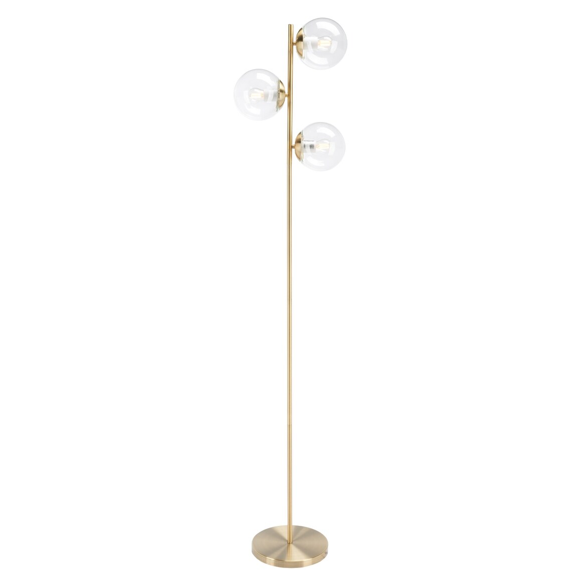 SAFAVIEH Lighting Entela Modern 65-inch Floor Lamp - 12 In. W x 11 In. D x 65 In. H - Antique Gold - 12Wx11Dx65H