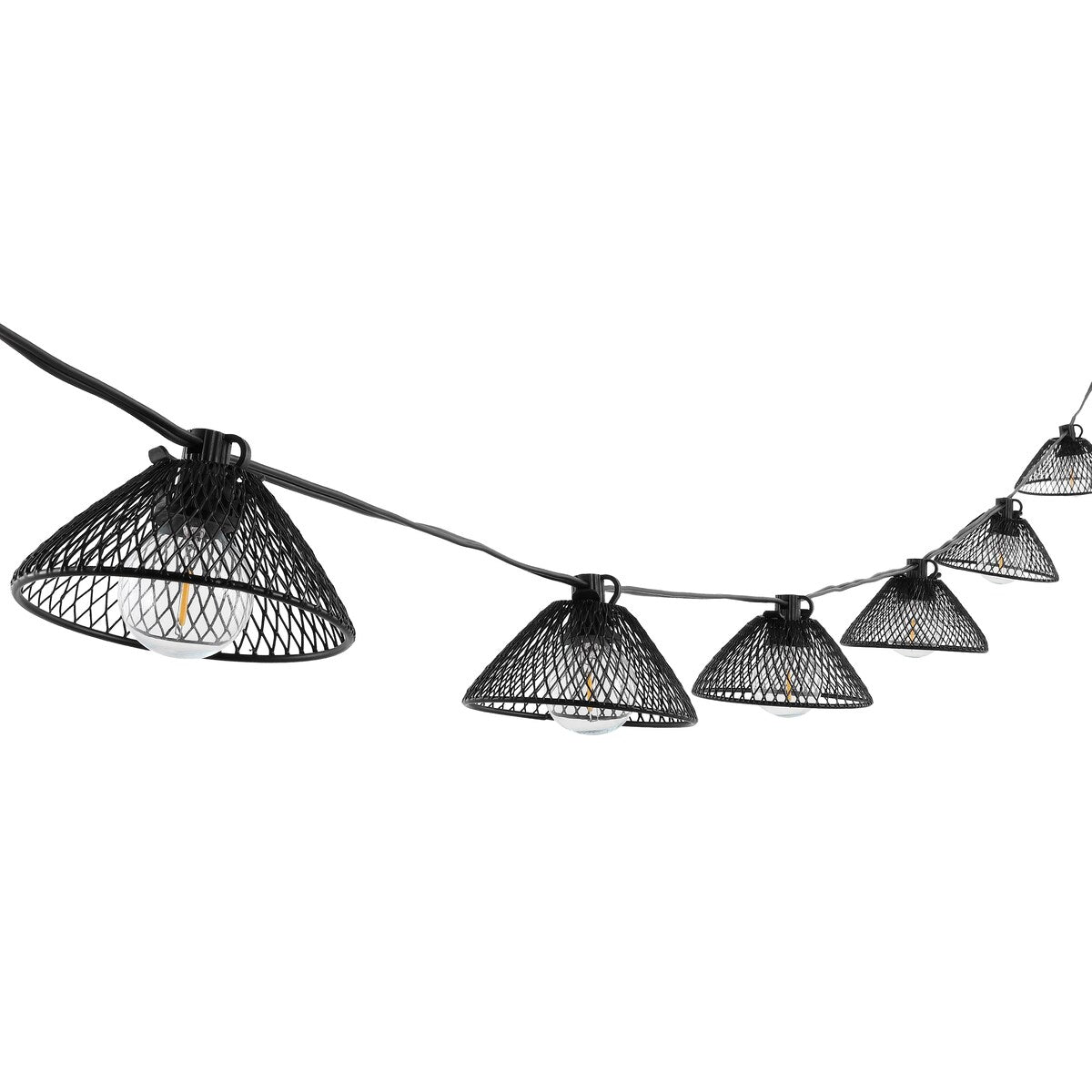 SAFAVIEH Lighting Erjona 10 Ft LED Outdoor String Lights - Black - 120Wx4Dx3H