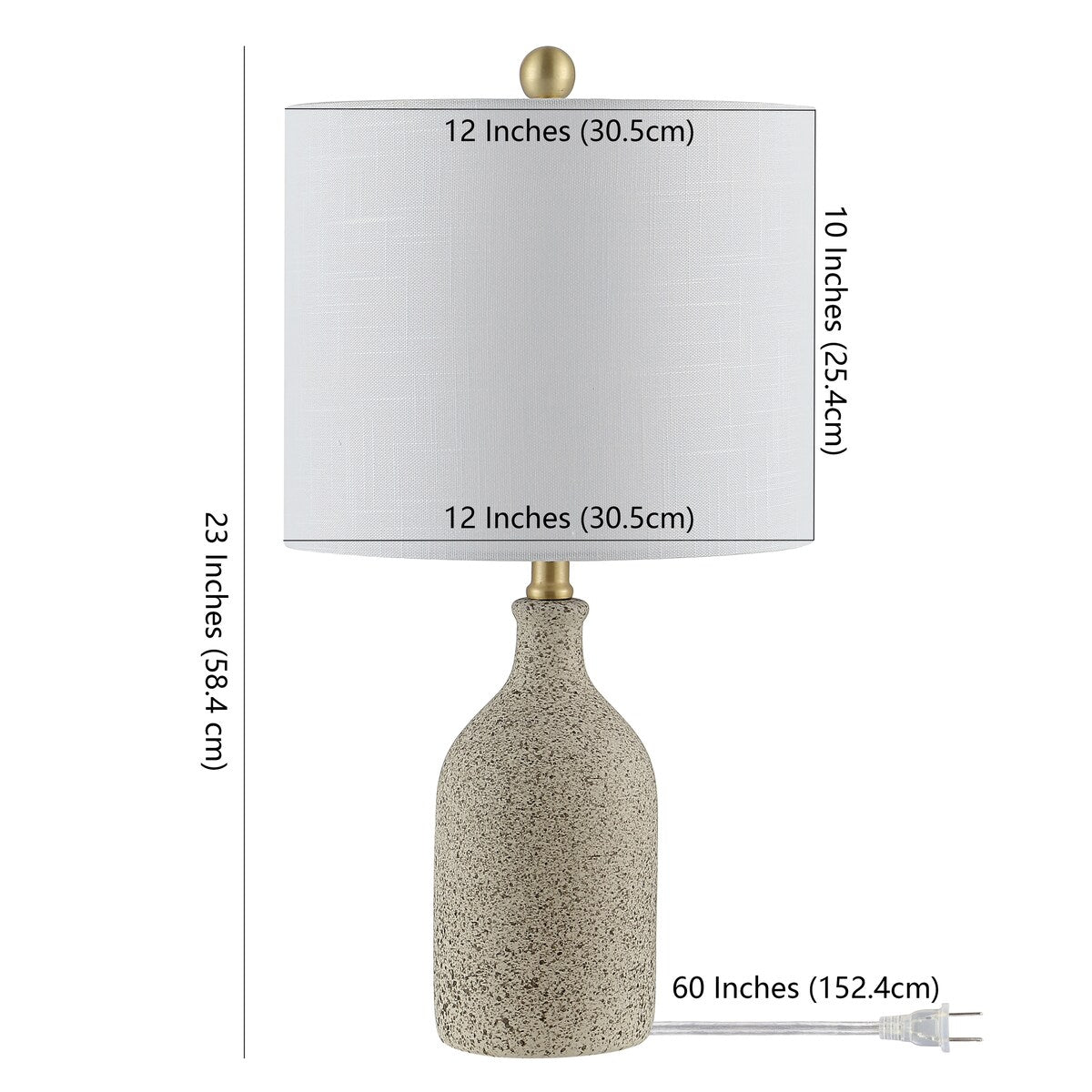 SAFAVIEH Lighting Etelca 23-inch Ceramic Table Lamp - 12" x 12" x 23" - 12Wx12Dx23H