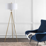 SAFAVIEH Lighting Evelyne 66-inch Tripod Led Floor Lamp - 25" x 25" x 66" - Brass/Gold - 25Wx25Dx66H